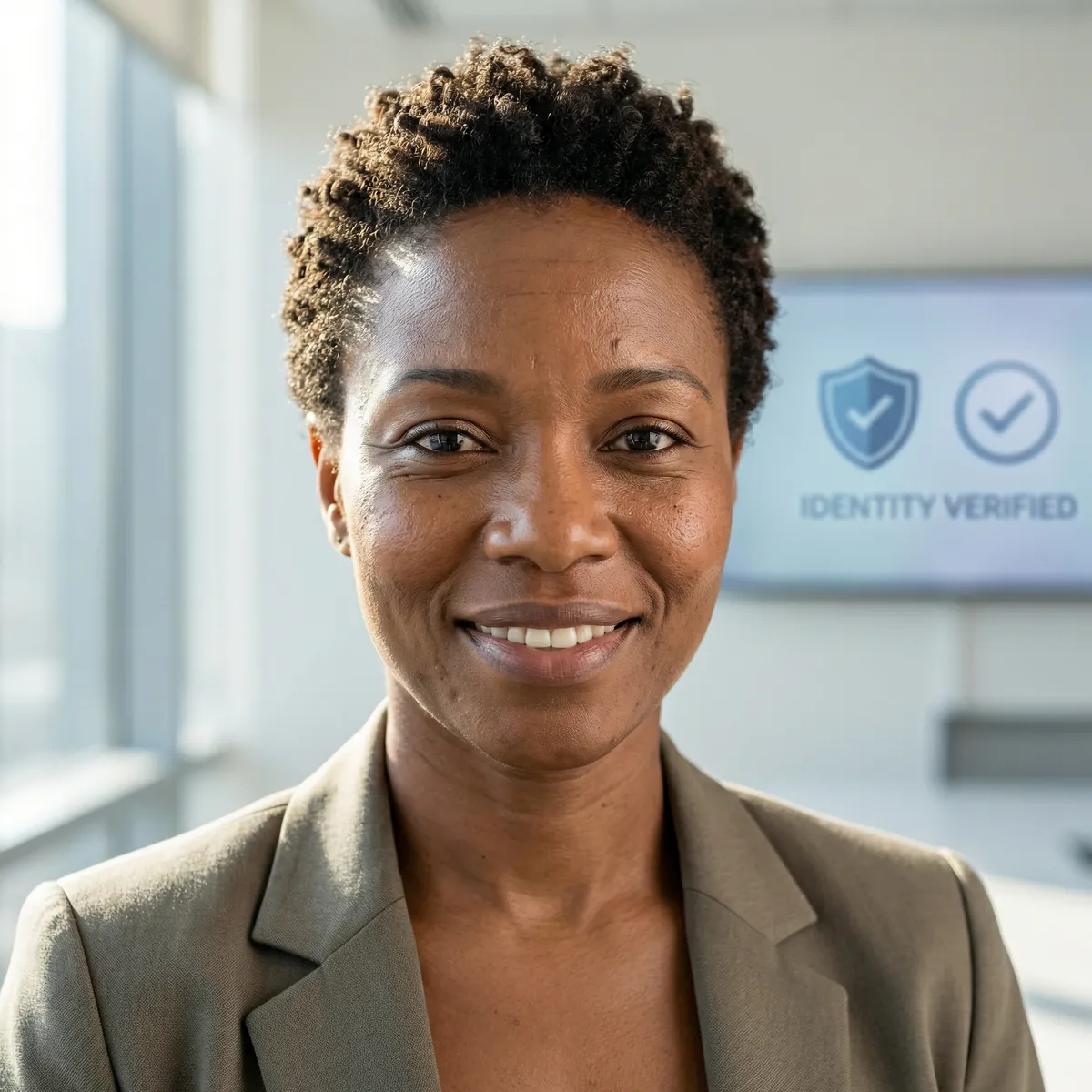 Écran de vérification d'identité sur l'application FIZZ